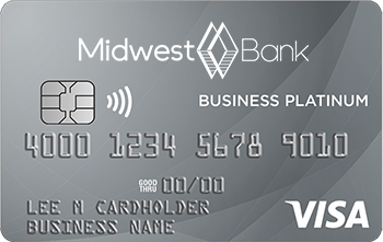 A grey Midwest Bank Business Edition Card