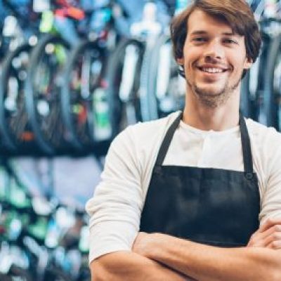 Small business owner with bike shop