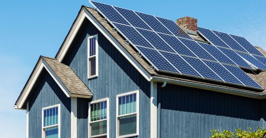 Solar panel on a house