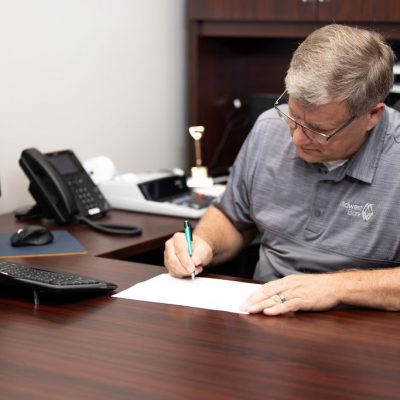 Kurt Sandall, Vice President out of Wisner, at his desk