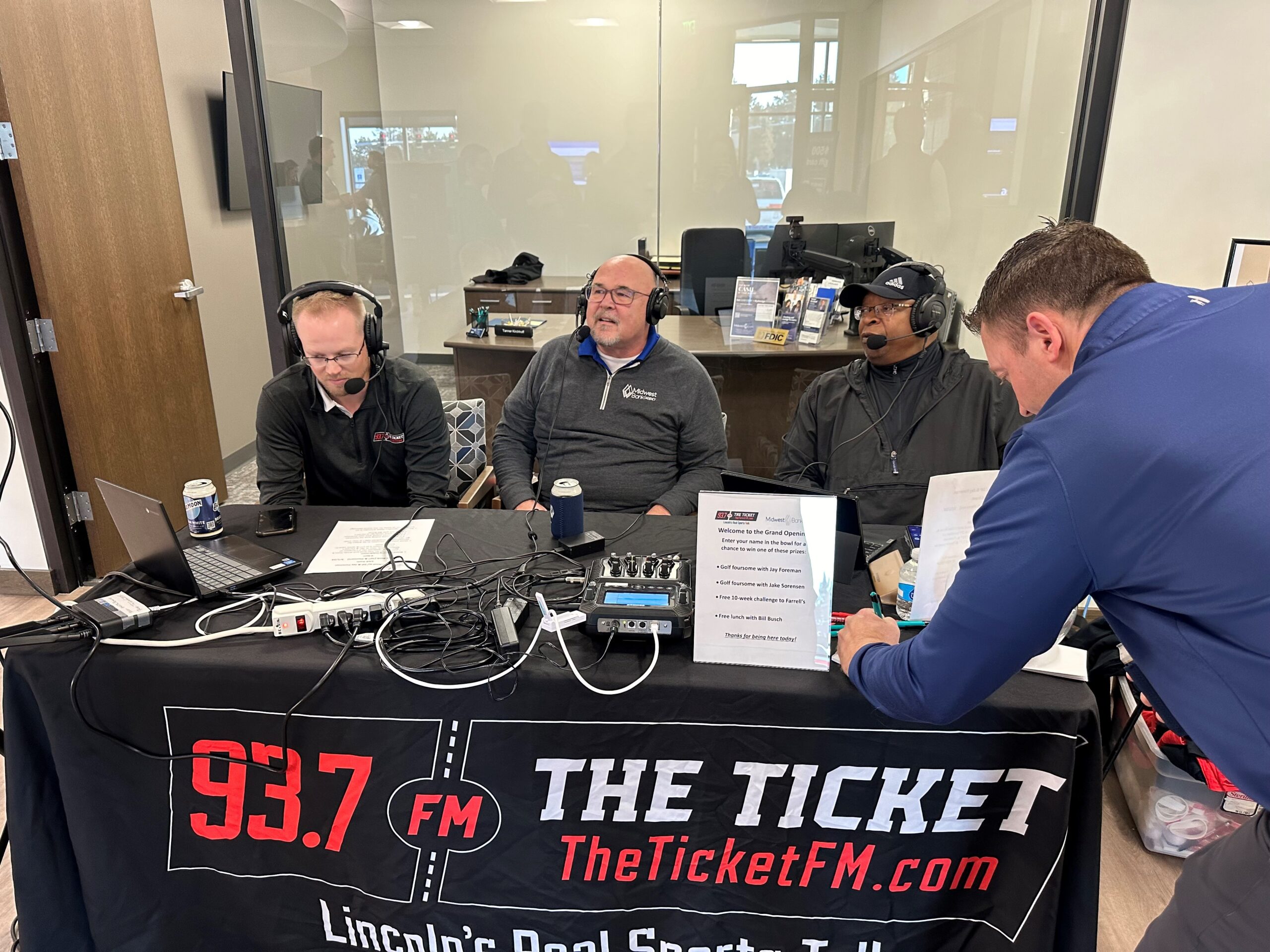 93.7 The Ticket live remote show at the Lincoln Pioneer grand opening.