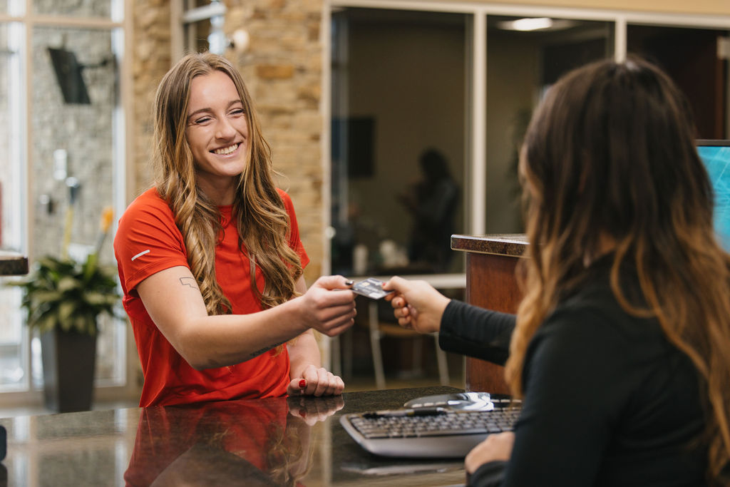 Jordy Bahl opening up a checking account at Midwest Bank